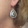 Native American Navajo Sterling Silver Kokopelli Dangle Earrings